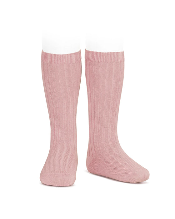 Rib Knee High Sock Rosa Palo Size 4