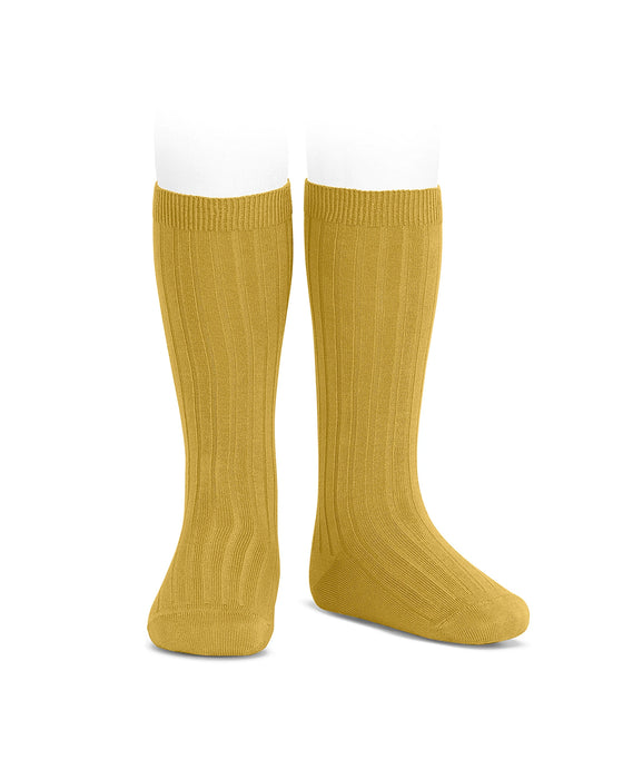 Rib Knee High Sock Mostaza Size 4