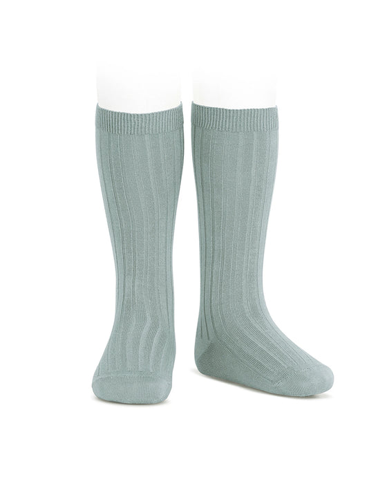 Rib Knee High Sock Verde Seco Size 4
