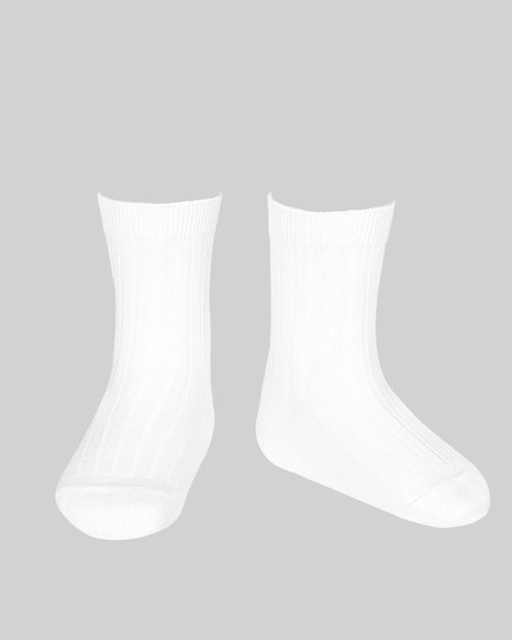 Rib Short Sock White Size 4