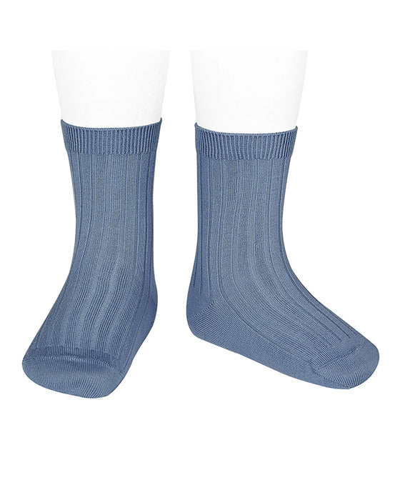 Rib Short Sock Azul Franci Size 4