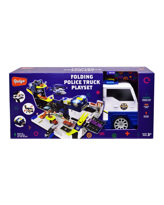 Dickie Toys: Folding Police Truck Playset - Lights & Sounds, Folds Into  Police Truck, Unfolds Into Playset, Ages 3+