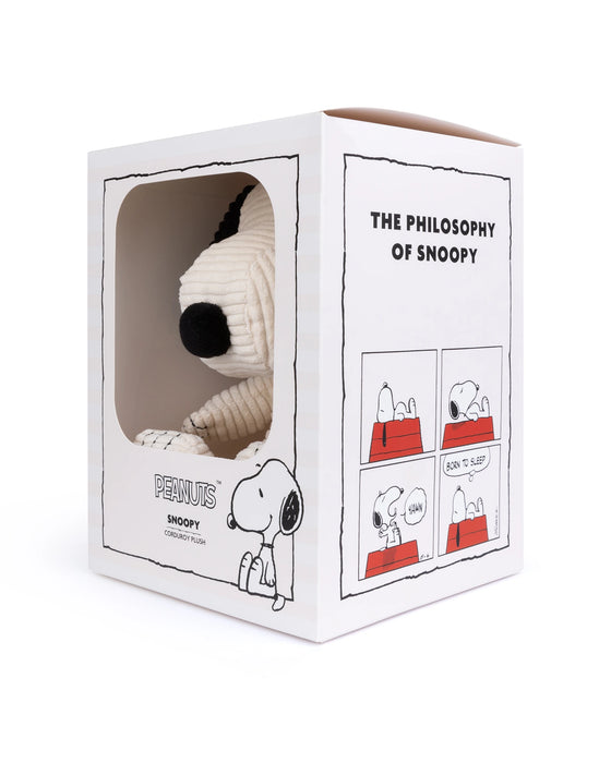 Snoopy Sitting Corduroy Cream in Giftbox 27cm