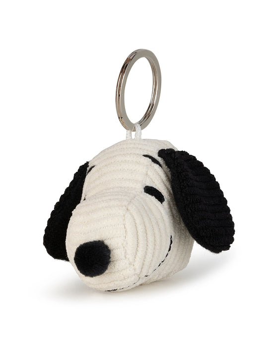 Snoopy Head Corduroy Cream Keychain 4.5cm