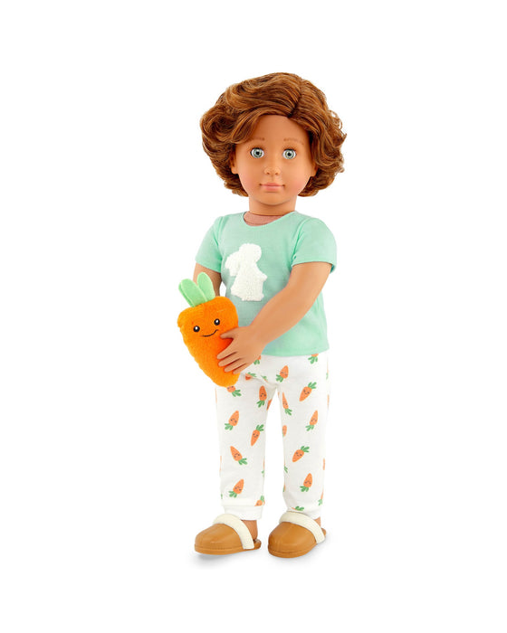 Our Generation Bunny Printed Pajama with Carrot Plush Outfit