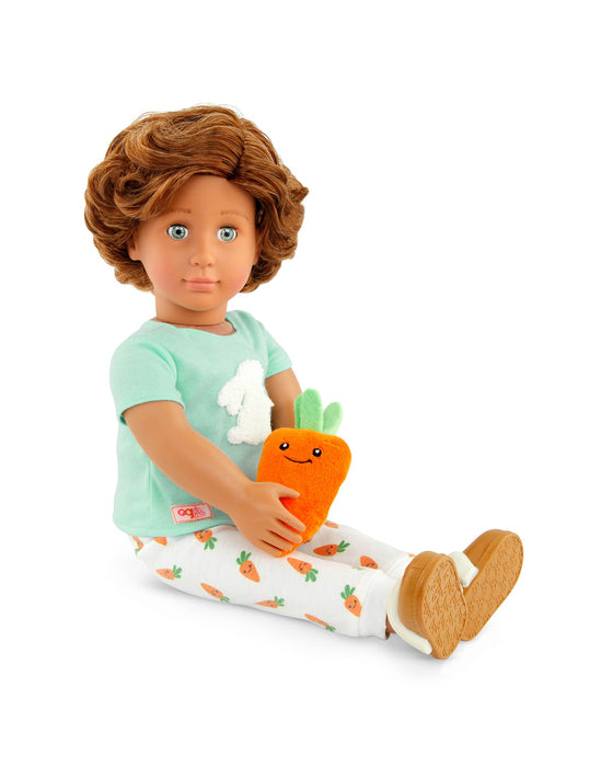 Our Generation Bunny Printed Pajama with Carrot Plush Outfit