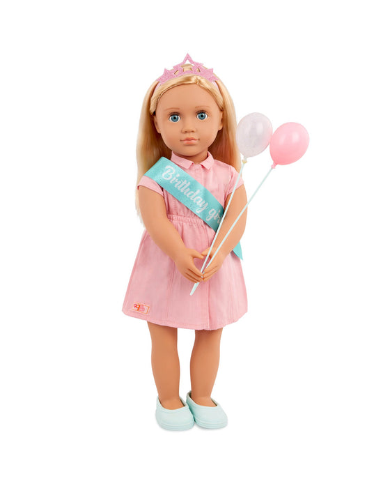 Our Generation Birthday Doll with Pink Dress, Brenna