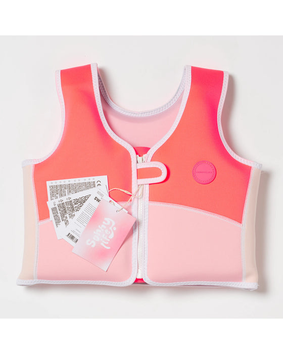 Sunnylife Melody the Mermaid Swim Vest 3-6 Neon Strawberry