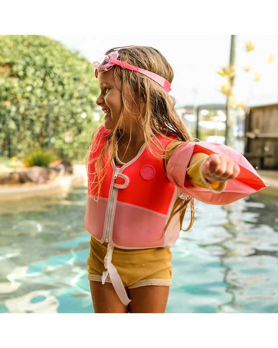 Sunnylife Melody the Mermaid Swim Vest 2-3 Neon Strawberry