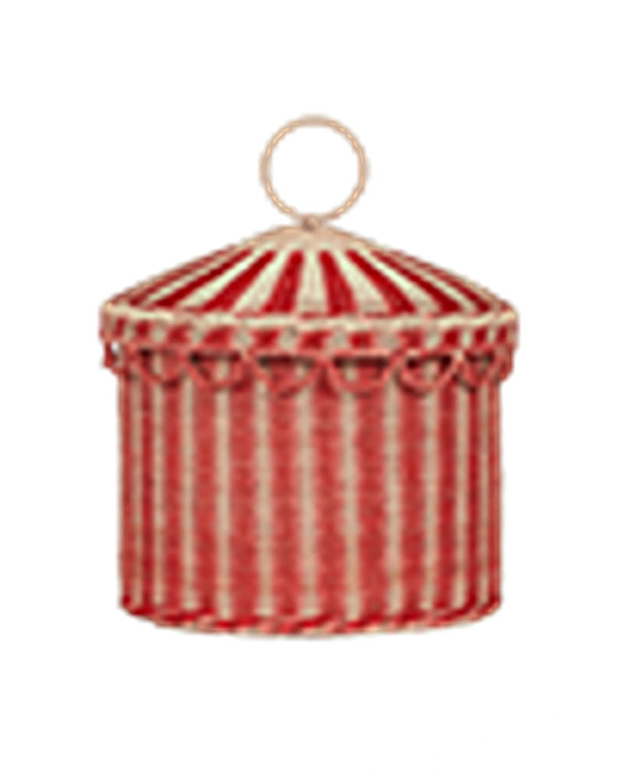 Circus Tent Basket Red and Straw