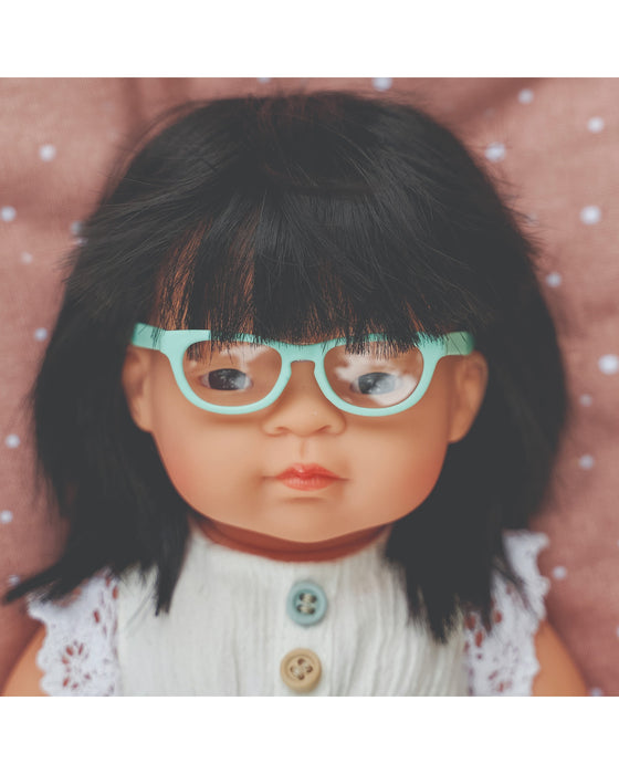 Miniland Baby Doll Asian Girl with Glasses 38cm