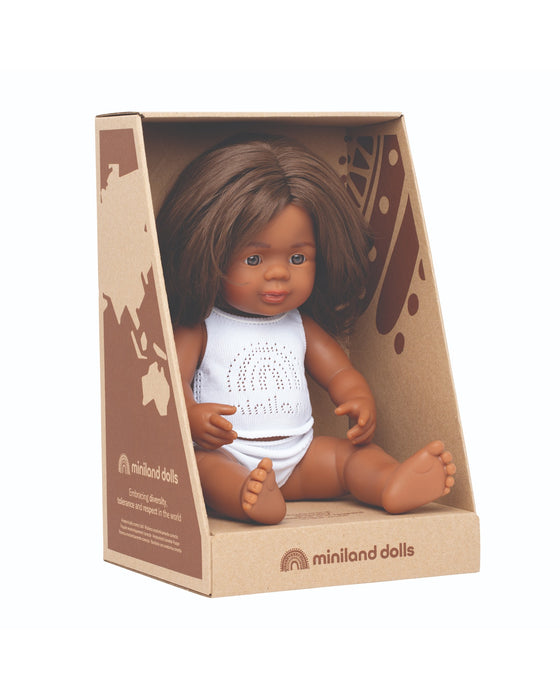 Miniland Baby Doll Aboriginal Girl 38Cm