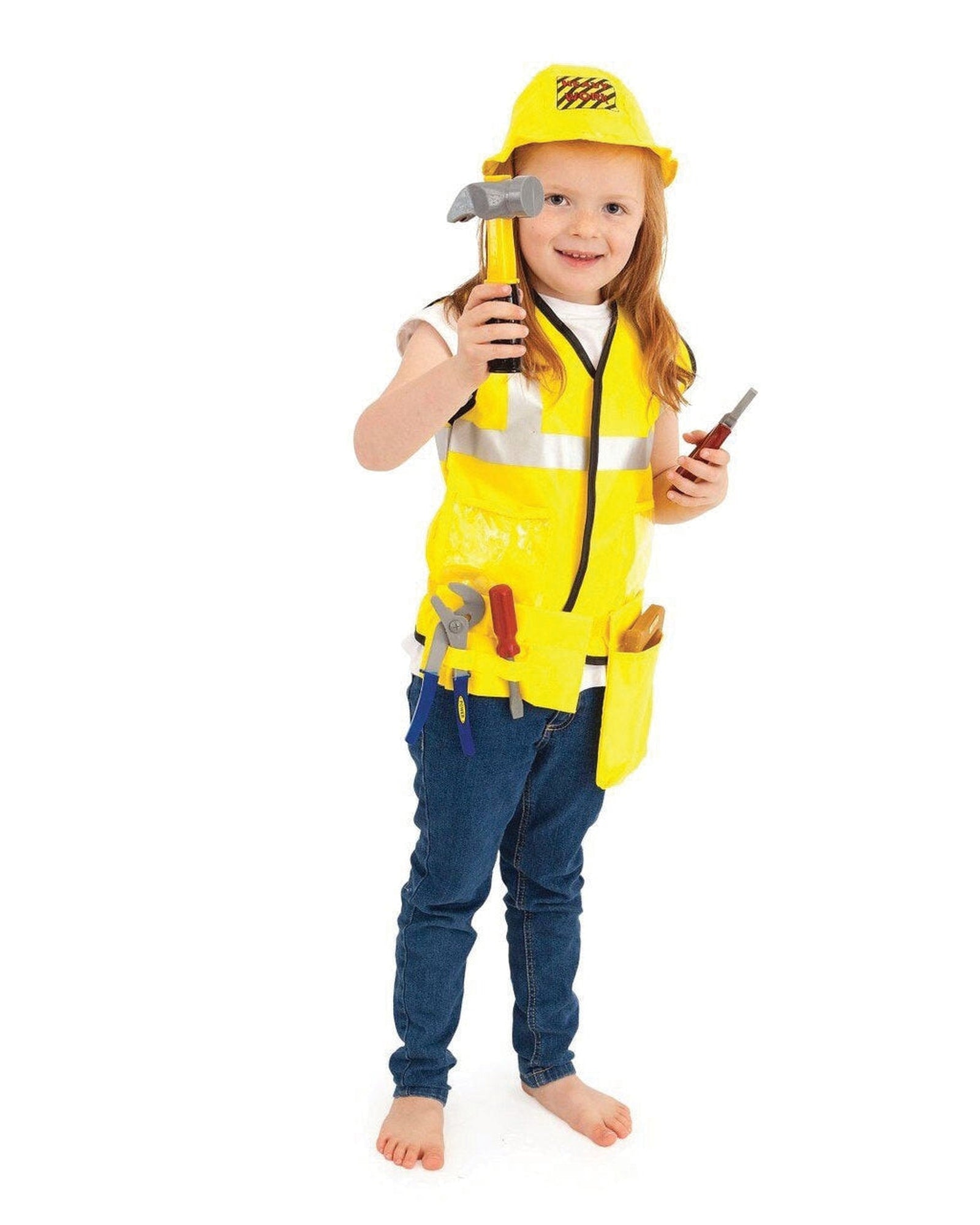 Childs Thin PVC Plastic Builder Construction Work Hat Fancy Dress Book Week  Item