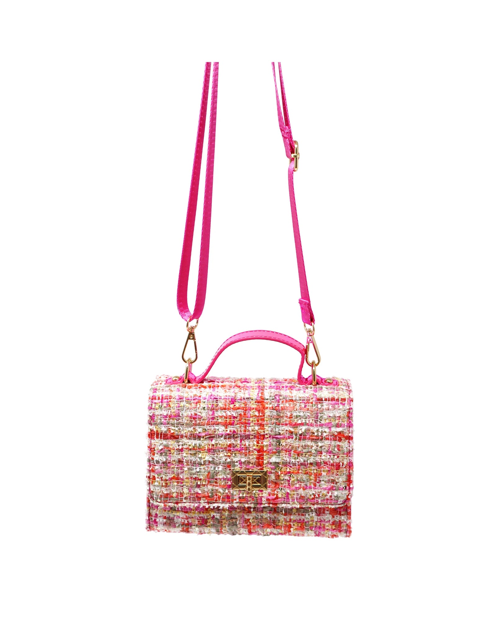 Pink discount tweed handbag