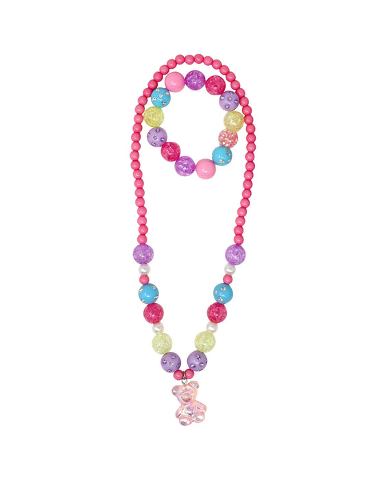 Pink Poppy Necklace and Bracelet Gummy Bear