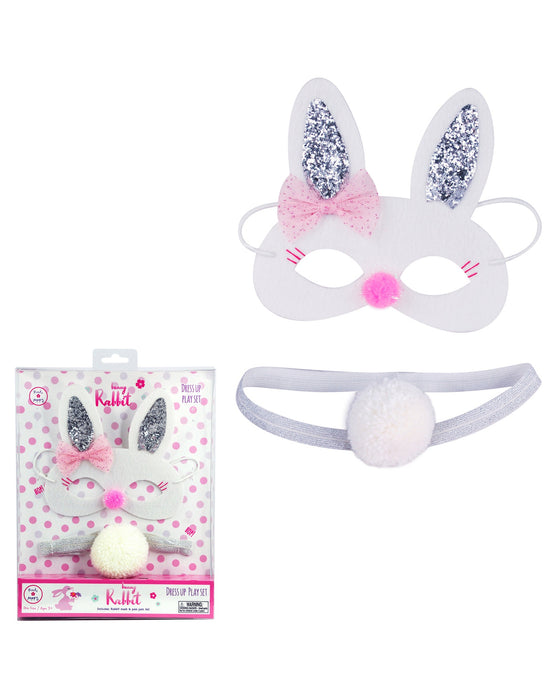 Pink Poppy MaskTailBunny RabbitWhite