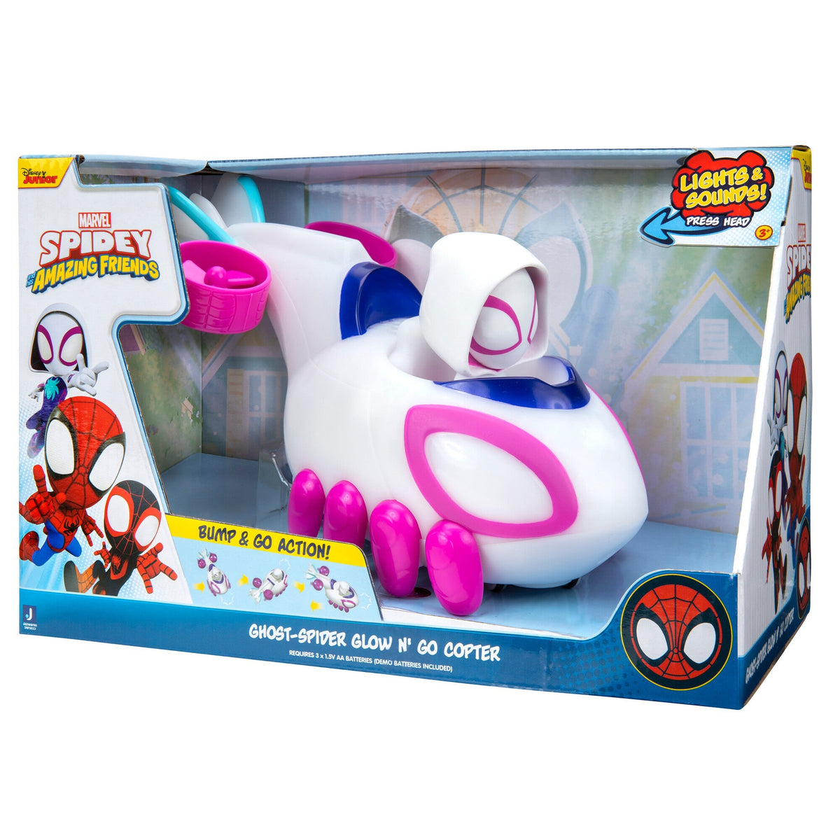 Spidey and His Amazing Friends Ghost-Spider Glow N Go Copter Feature V —  Kidstuff