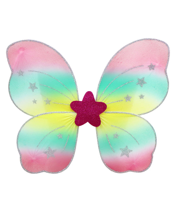 Pink Poppy Rainbow Butterfly Wire Wings Pink